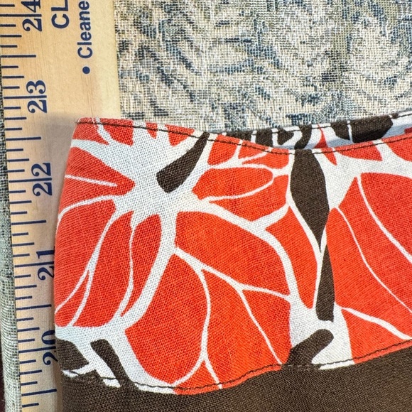 Bob Timberlake Linen Blend Floral Brown and Red Women's Full‎ Skirt Sz 8 EUC - Picture 8 of 9